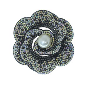 Aplique de Tecido Flor Camadas Eloá com Strass