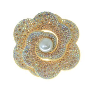 Aplique de Tecido Flor Camadas Eloá com Strass