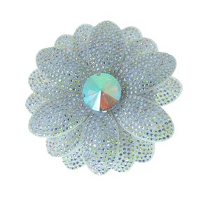 Aplique de Tecido Flor Acácia com Strass