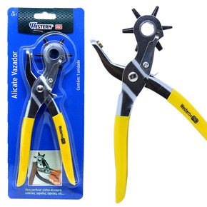 Alicate Vazador Cabeça Giratória com 6 Furadores e Cabo Emborrachado - Western Pro