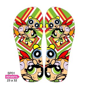 Lonita Sublimada Infantil Meninas Superpoderosas - Florzinha, Docinho e Lindinha (23 a 31/32)