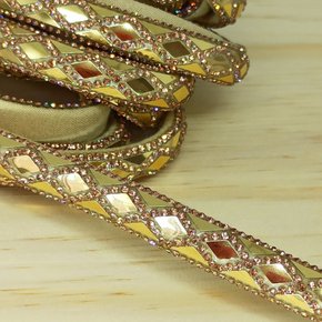 Tubo de Strass Meia Cana 10mm - metro