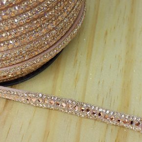 Tubo de Strass Meia Cana 06mm Quadradinhos e Losangos - metro