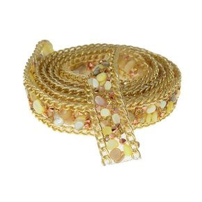 Manta de Cascalho com Corrente Dourada 15mm - metro