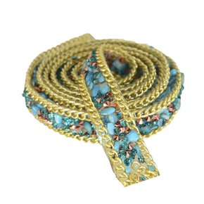 Manta de Cascalho com Corrente Dourada 15mm - metro