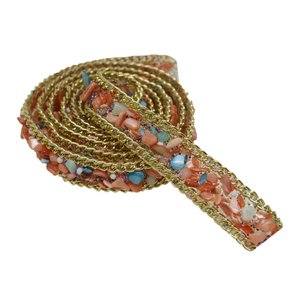 Manta de Cascalho com Corrente Dourada 15mm - metro