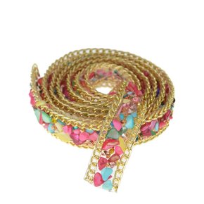 Manta de Cascalho com Corrente Dourada 15mm - metro