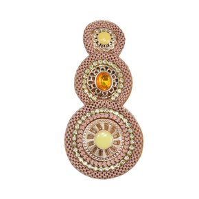 Cabedal de Tecido Mandala Isabela Lateral com Pedrarias e Strass