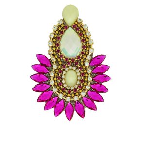 Aplique de Tecido Cocar Thaynara Lateral com Pedrarias e Strass