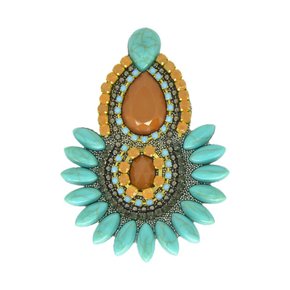 Aplique de Tecido Cocar Thaynara Lateral com Pedrarias e Strass