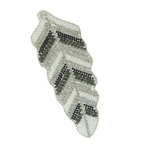 Aplique de Tecido Folha Lígia Lateral com Strass