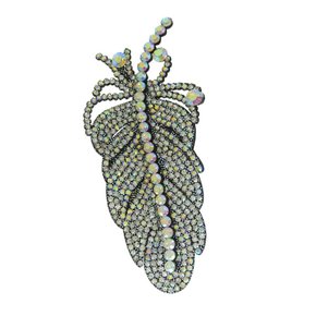 Aplique de Tecido Folha Laila Lateral com Strass