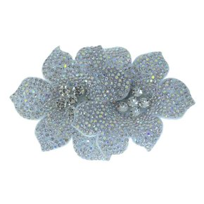 Aplique de Tecido Flor Dupla Lateral com Strass