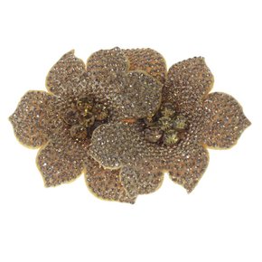 Aplique de Tecido Flor Dupla Lateral com Strass