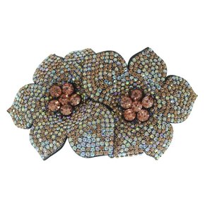 Aplique de Tecido Flor Dupla Lateral com Strass