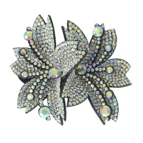 Aplique de Tecido Flor Dupla Geórgia Lateral com Strass