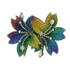 Aplique de Tecido Flor Dupla Geórgia Lateral com Strass