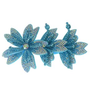 Aplique de Tecido Três Flores Miriam Lateral com Strass