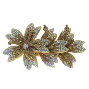 Aplique de Tecido Três Flores Miriam Lateral com Strass