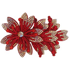 Aplique de Tecido Três Flores Miriam Lateral com Strass