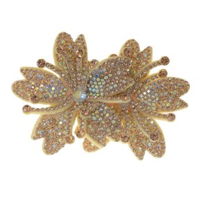 Aplique de Tecido Duas Flores Mavie Lateral com Strass