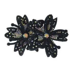 Aplique de Tecido Duas Flores Mavie Lateral com Strass