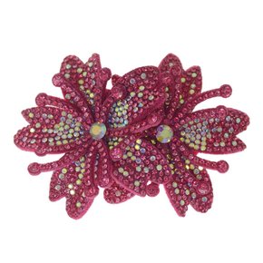 Aplique de Tecido Duas Flores Mavie Lateral com Strass