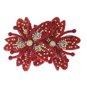 Aplique de Tecido Duas Flores Mavie Lateral com Strass