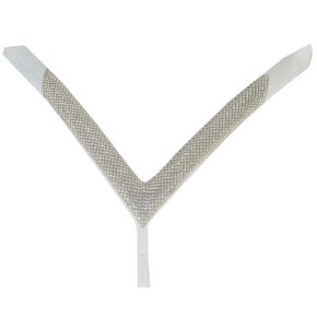 Cabedal Correia de Tecido Paulina V com Strass - Pronto pra Aplicar