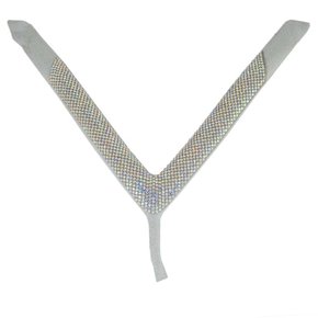 Cabedal Correia de Tecido Paulina V com Strass - Pronto pra Aplicar