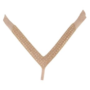 Cabedal Correia de Tecido Paola V com Strass - Pronto pra Aplicar