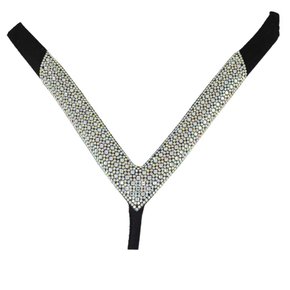 Cabedal Correia de Tecido Paola V com Strass - Pronto pra Aplicar