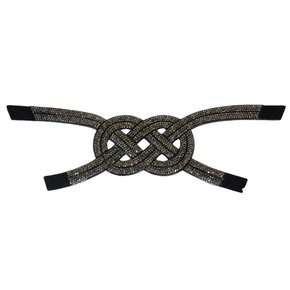 Cabedal Correia de Tecido Karina com Strass - Pronto pra Aplicar em Solas
