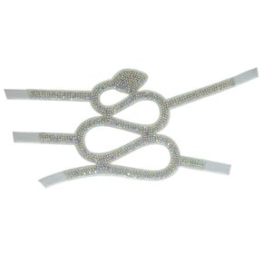 Cabedal Correia de Tecido Silvana com Strass - Pronto pra Aplicar em Solas