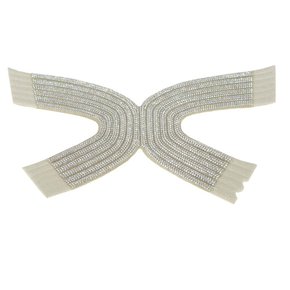 Cabedal Correia de Tecido Hanna com Strass - Pronto pra Aplicar em Solas