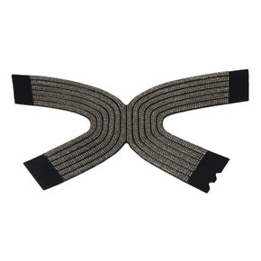 Cabedal Correia de Tecido Hanna com Strass - Pronto pra Aplicar em Solas