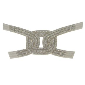 Cabedal Correia de Tecido Thalita com Strass - Pronto pra Aplicar em Solas