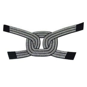 Cabedal Correia de Tecido Thalita com Strass - Pronto pra Aplicar em Solas