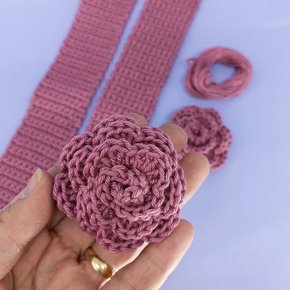 Kit de Aplique em Crochê Begônia