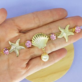 Cabedal Fundo do Mar Banhado Rebite Conchas e Estrela