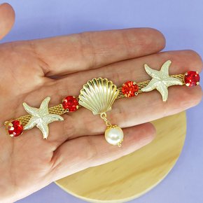 Cabedal Fundo do Mar Banhado Rebite Conchas e Estrela