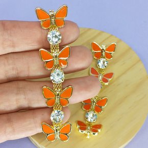 Cabedal Alícia Banhado Rebite Borboletas