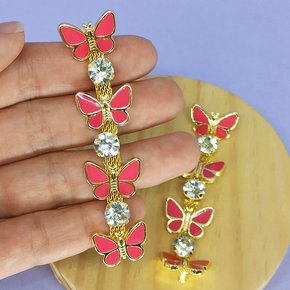 Cabedal Alícia Banhado Rebite Borboletas