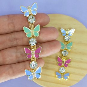 Cabedal Alícia Banhado Rebite Borboletas