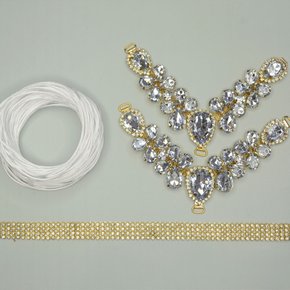 Kit Cabedal Melissa – Completo para Customização com Fio de Seda e Manta de Strass