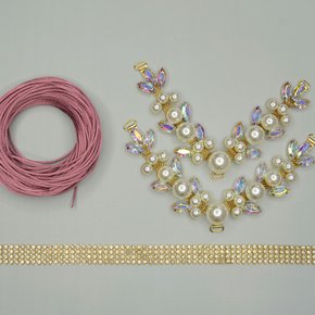 Kit Cabedal Pérola – Completo para Customização com Fio de Seda e Manta de Strass