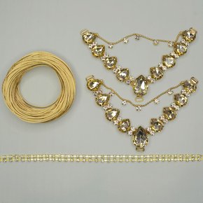 Kit Cabedal Carol – Completo para Customização com Fio de Seda e Strass