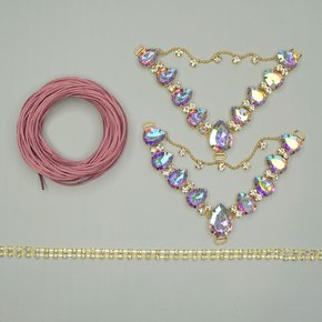 Kit Cabedal Carol – Completo para Customização com Fio de Seda e Strass