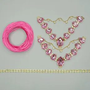 Kit Cabedal Carol – Completo para Customização com Fio de Seda e Strass