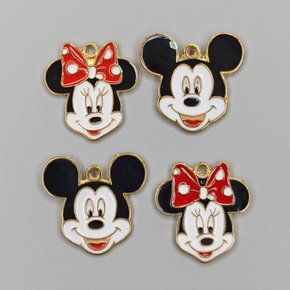 Kit de Pingentes de Metal com Argola - Mickey + Minnie